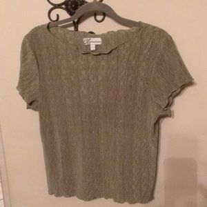 Short sleeves women’s blouse moss green size L